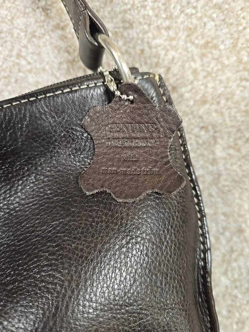 Valerie Stevens Brown Leather Shoulder Bag Handbag Classy Design Medium Size